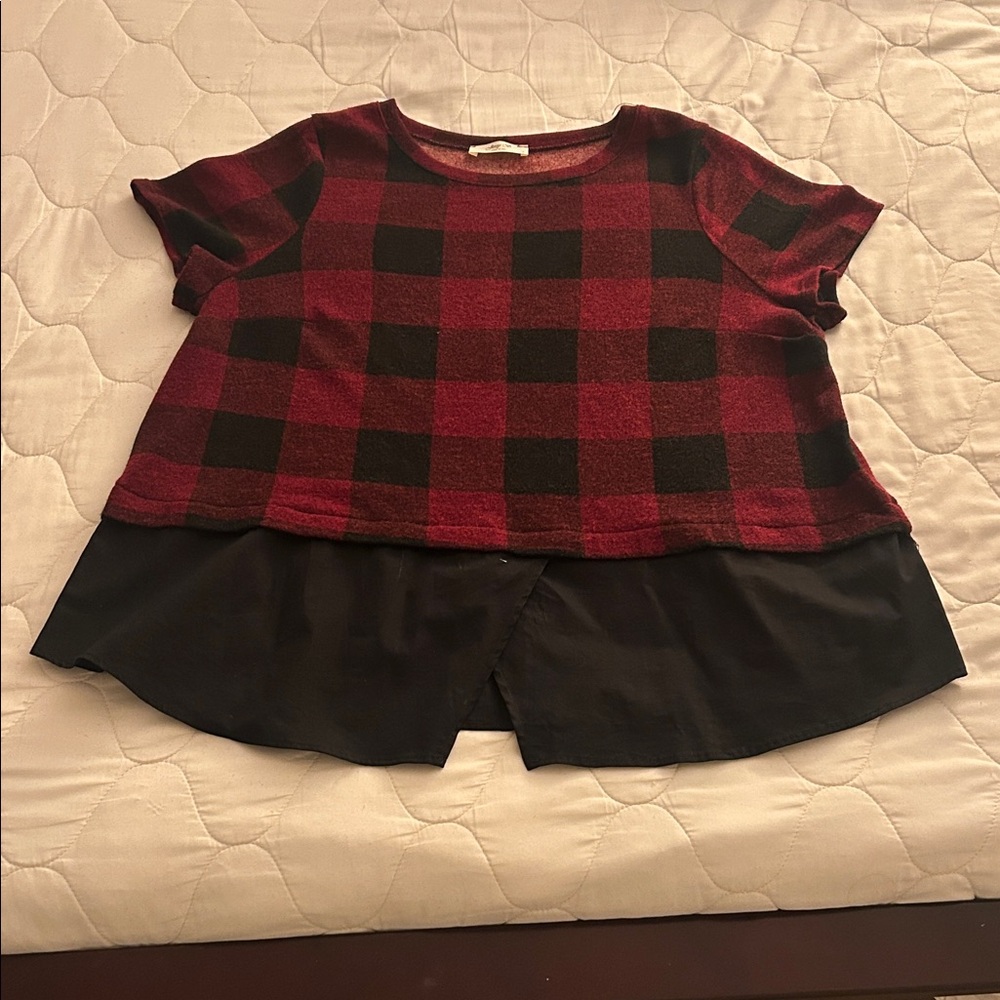 ModCloth Twofer Plaid Red and Black Shirt